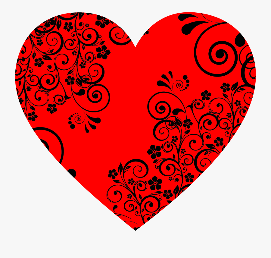 Floral Flourish Heart Clip Arts - フロー リッシュ 素材 無料, Transparent Clipart