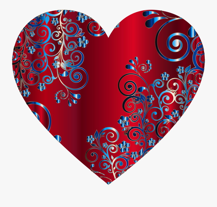 Prismatic Floral Flourish Heart 7 Clip Arts - Icon, Transparent Clipart