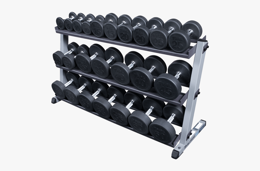 Dumbbell Rack Png - Body Solid Round Rubber Dumbbells, Transparent Clipart