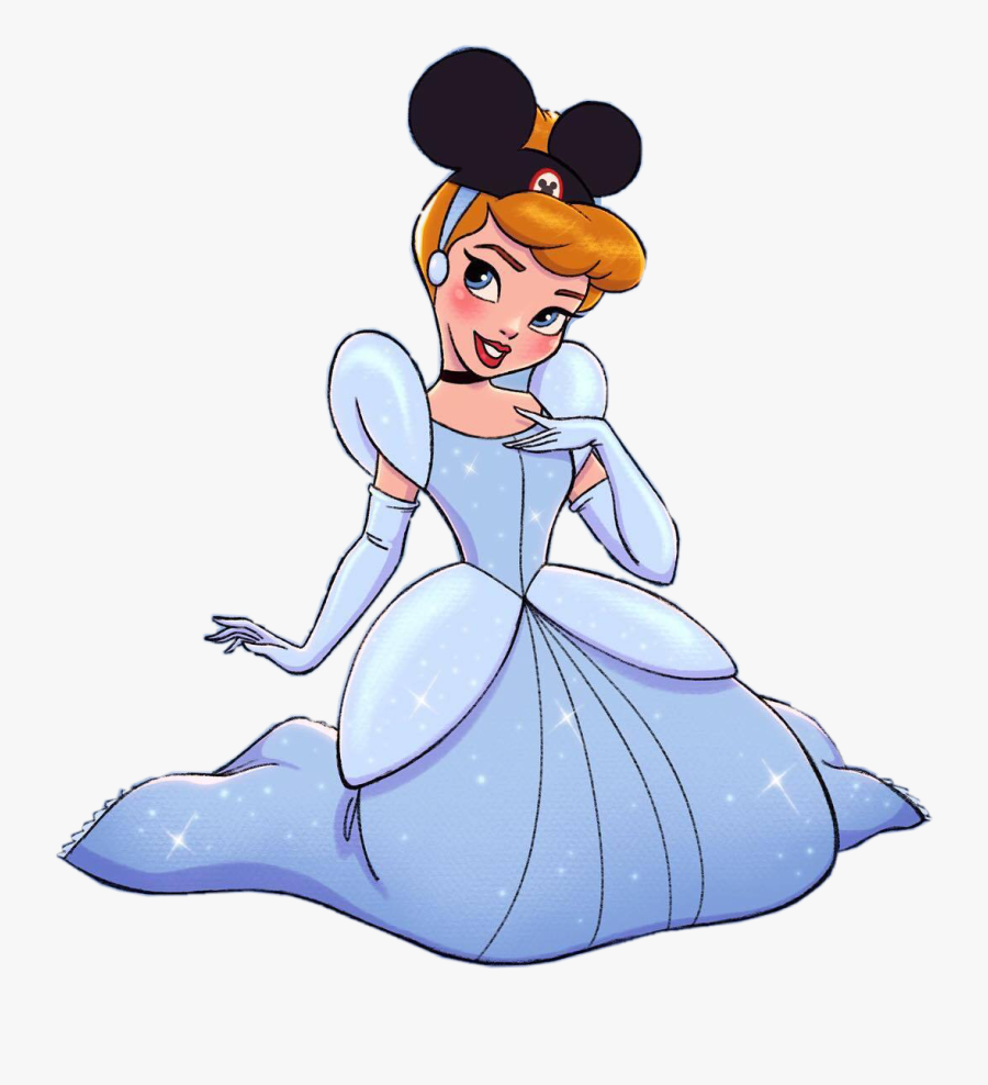 Cinderella Disney Cute Cartoon Drawing - Cute Cinderella Drawing, Transparent Clipart