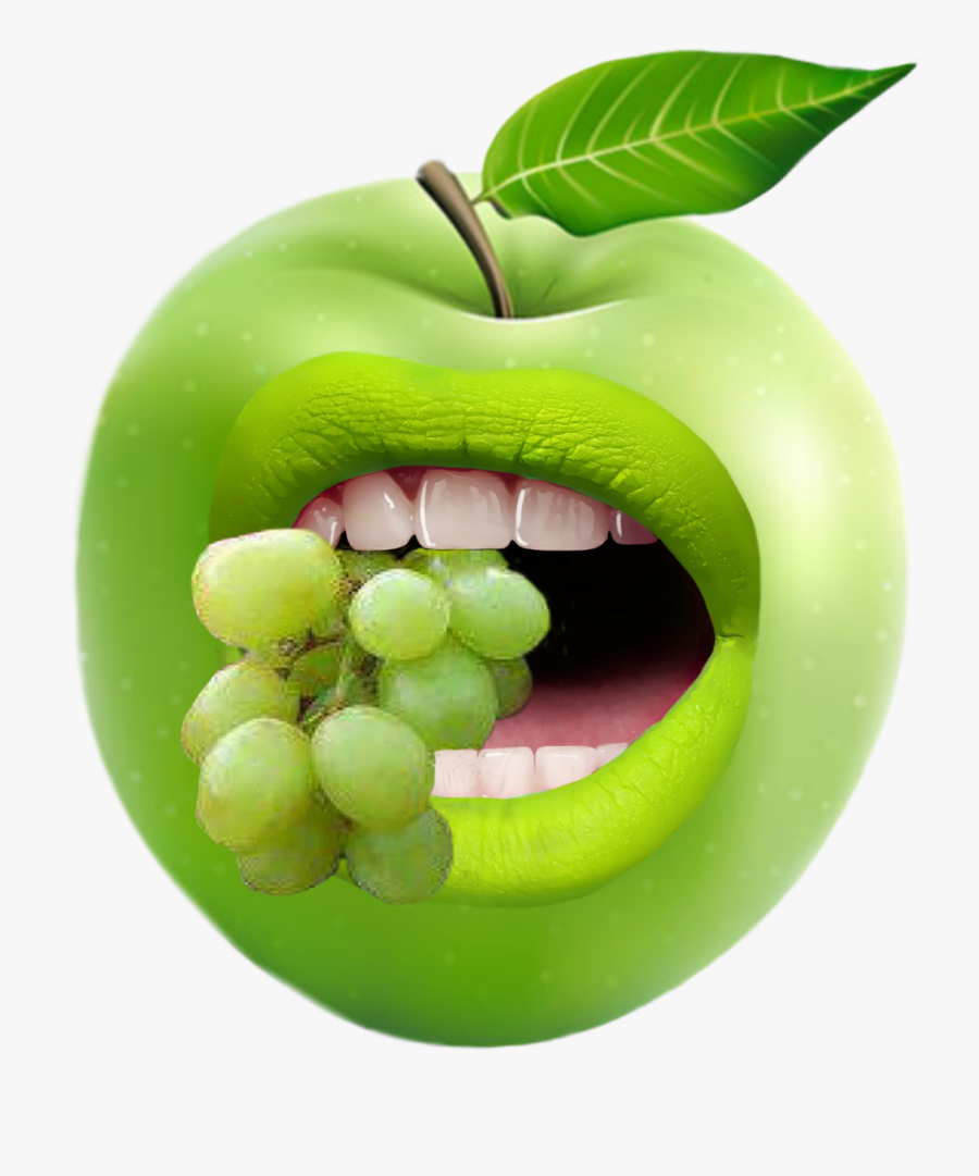 Vegan Apple - Grapes And Green Apple, Transparent Clipart