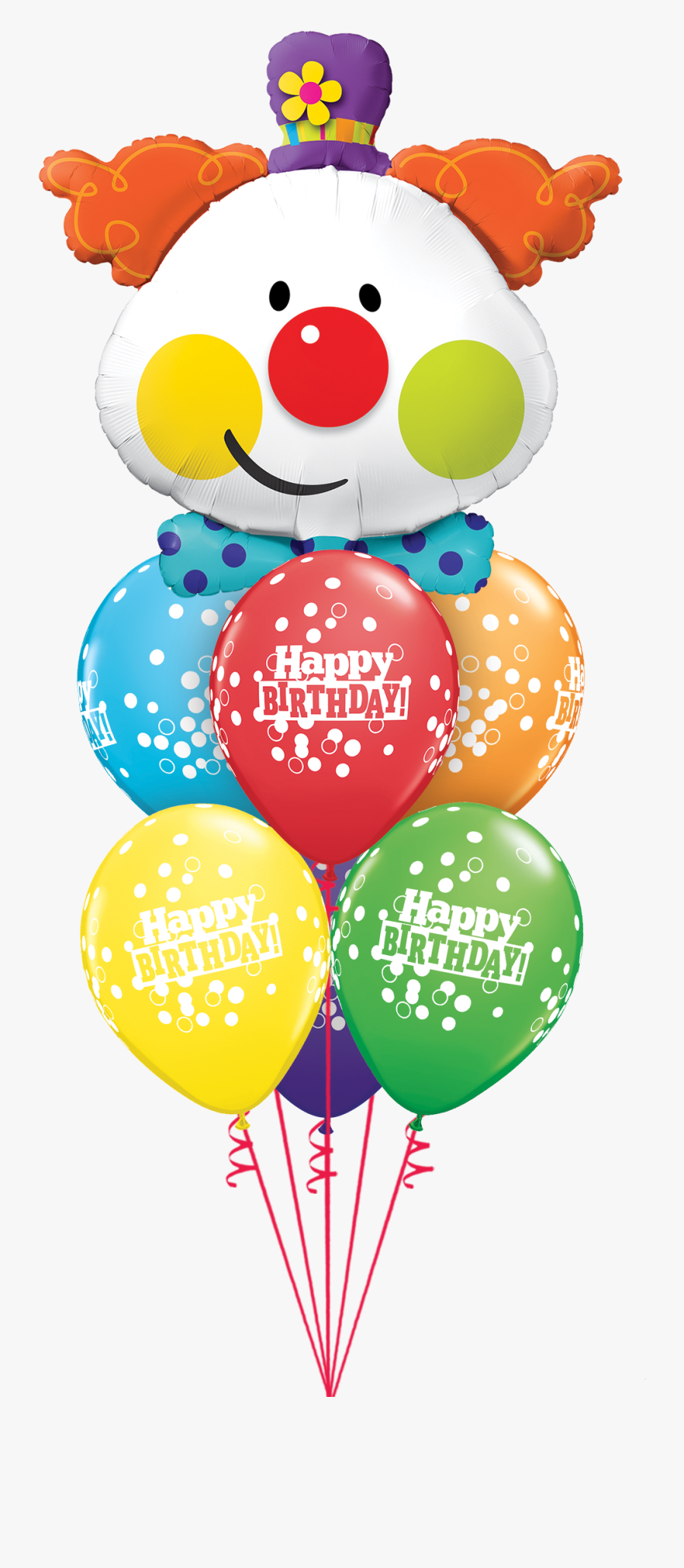Transparent Balloon Bouquets Clipart - Balloon Happy Birthday Clown, Transparent Clipart