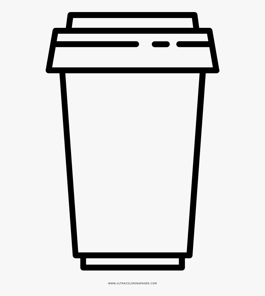 Dibujo De Taza De Café Para Llevar Para Colorear - Vaso De Cafe Dibujo, Transparent Clipart