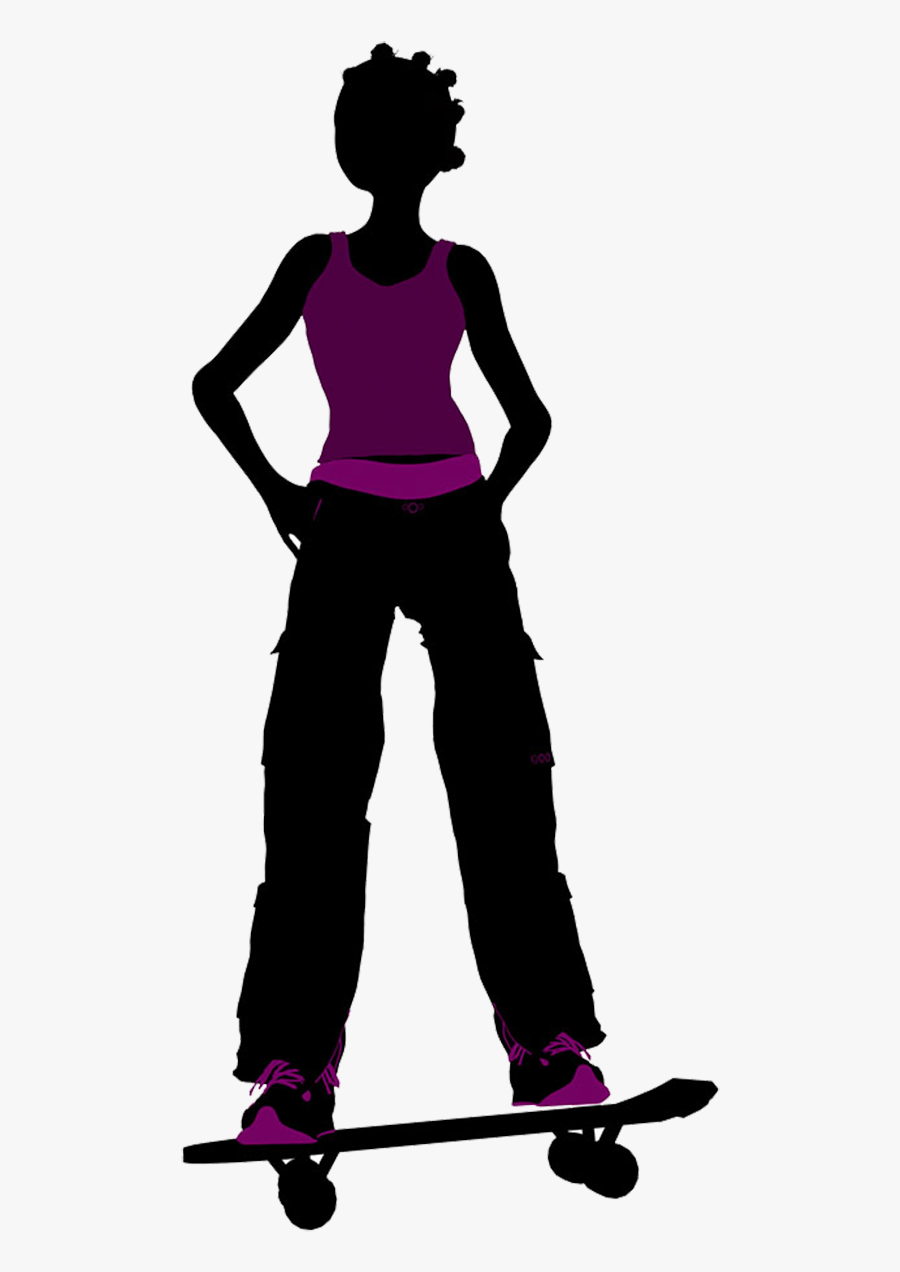 Silhouette Woman Wearing Purple Dress Png Download - Silhouette, Transparent Clipart