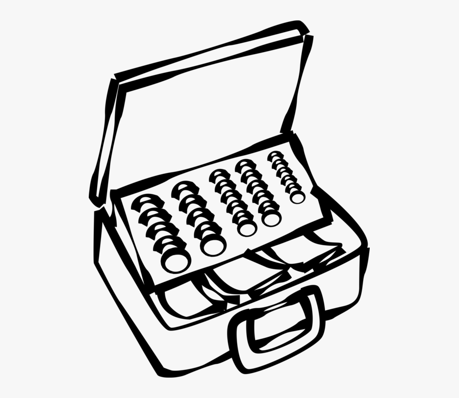 Vector Illustration Of Petty Cash Box With Cash Money - Kasse Geld Clipart, Transparent Clipart