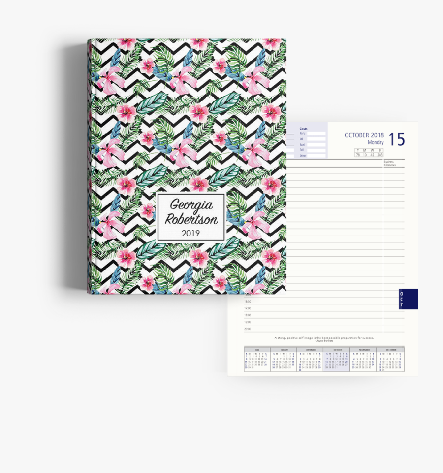 Floral Zig Zag Diary A4 - Paper, Transparent Clipart