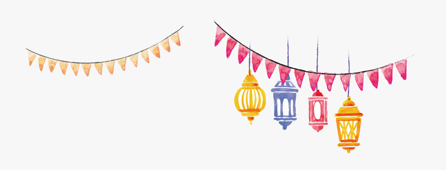 Hand Painted Watercolor Lantern Banner 64422172 Transprent - Islamic Banner Background Pink, Transparent Clipart