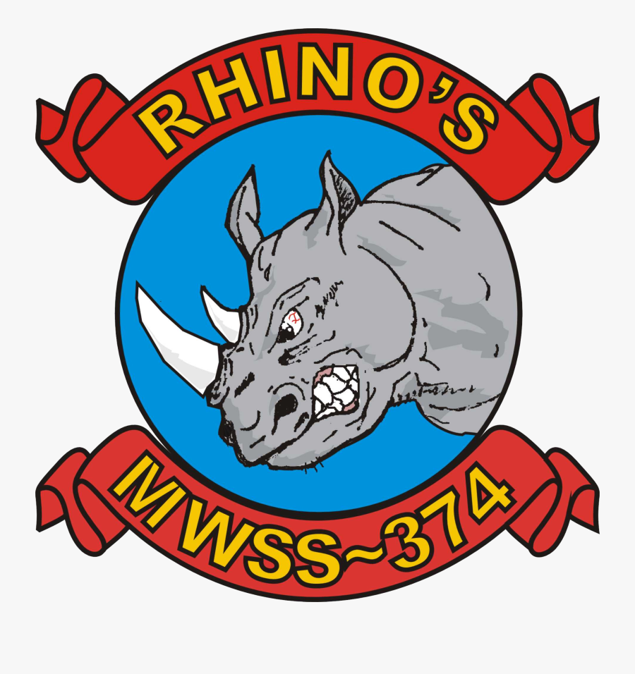 Mwss-374 Insignia - Mwss 374 Rhinos, Transparent Clipart