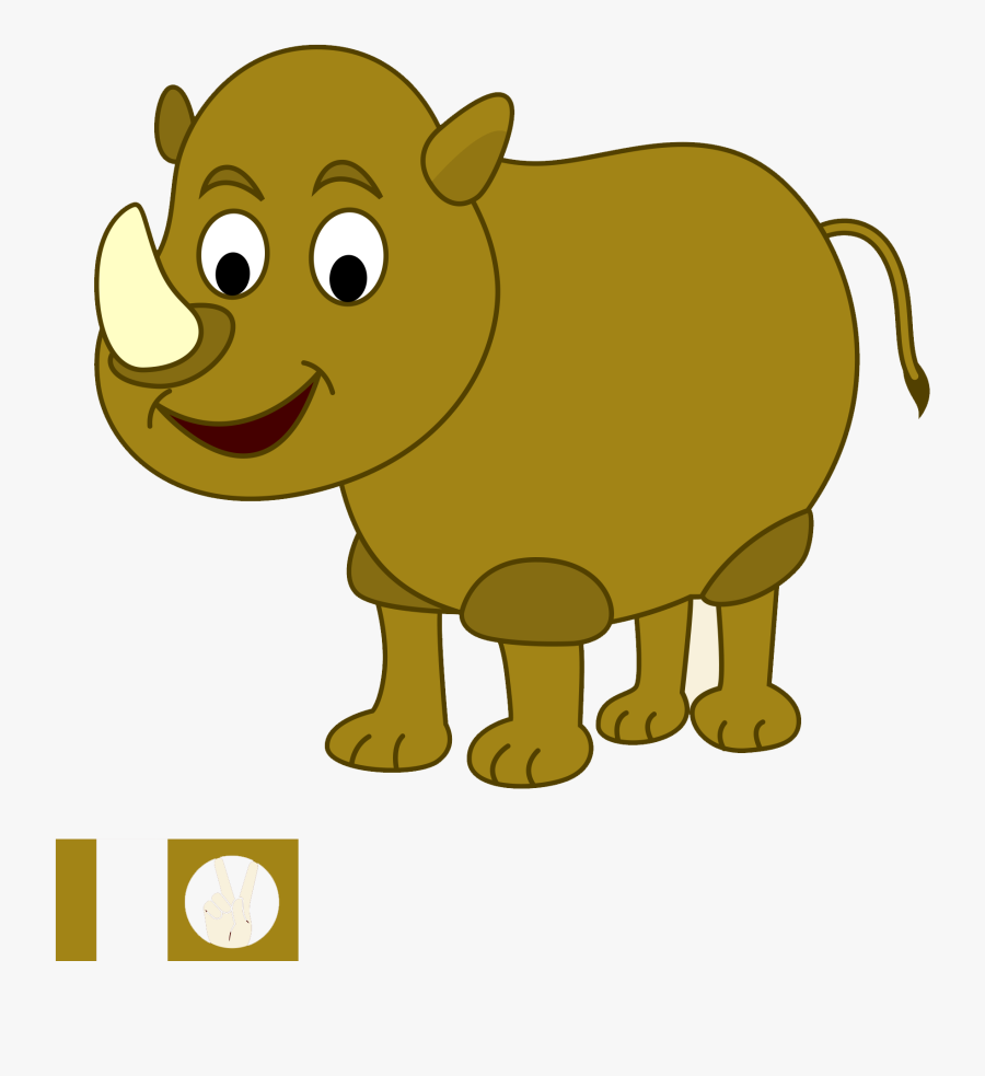 Clip Art Cartoon Rhino - Rhinoceros, Transparent Clipart