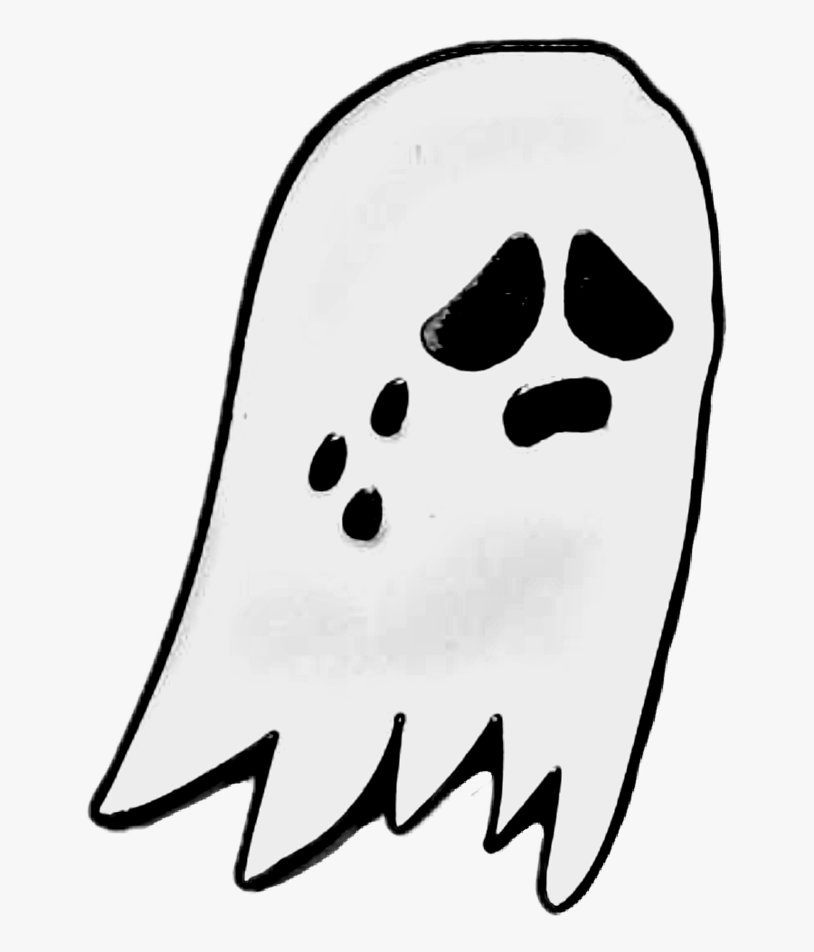#ghost #sad #cute #blackandwhite #boo #ooh #tears #crying - Sad Boo, Transparent Clipart
