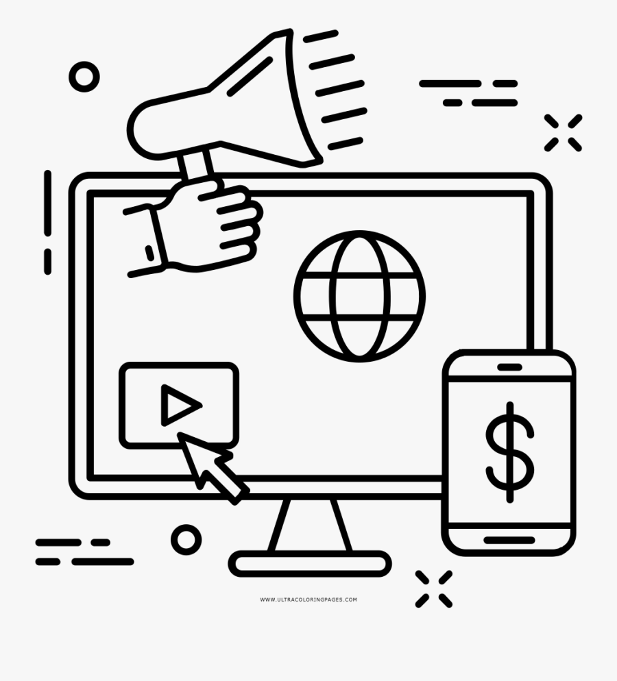 Advertisement Coloring Page - Anuncios Publicitarios Para Dibujar, Transparent Clipart