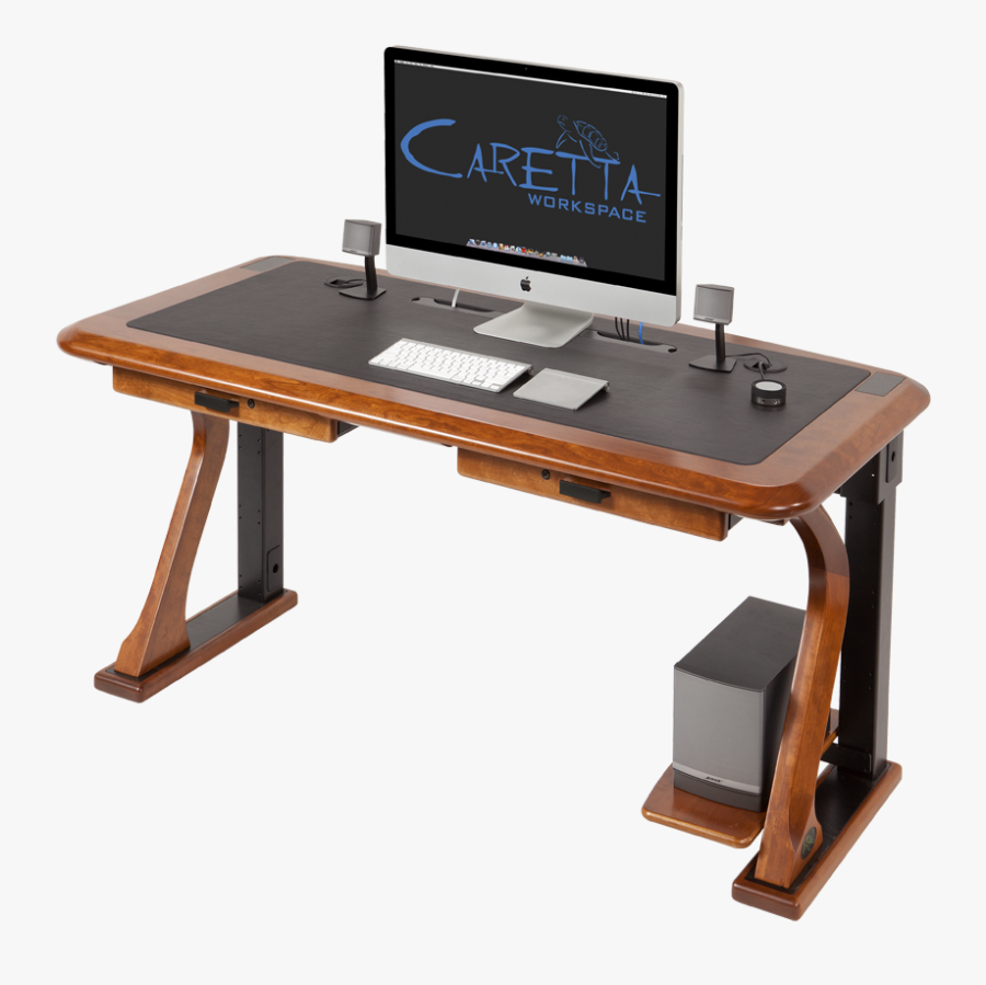 Hide Under Desk Png - Computer Table With Wire Management, Transparent Clipart