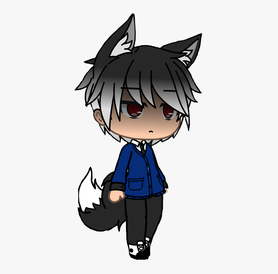 #gacha #life #gachalife #bou #boii #boy #wolf #dog - Gacha Life Mad Boy, Transparent Clipart