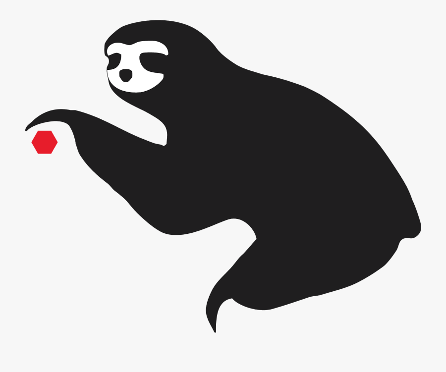 Graphic Black And White Stock Silhouette Anteater Clip - Cartoon Sloth Black And White, Transparent Clipart