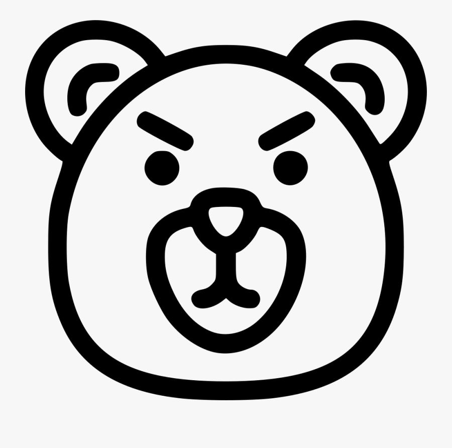Bear Animal Head Angry - Illustration, Transparent Clipart