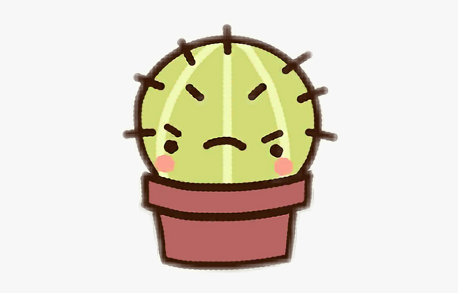 #cactus #sad - Cute Angry Cactus, Transparent Clipart
