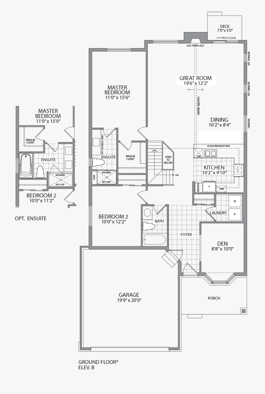Presentation Drawing Bungalow - Floor Plan, Transparent Clipart