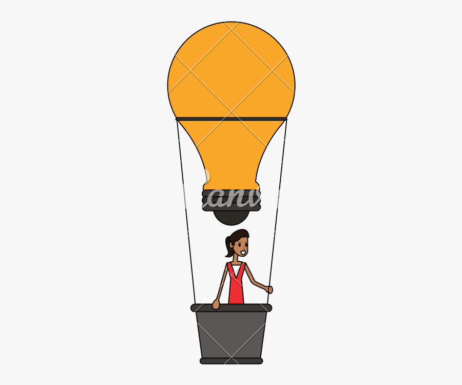 Clip Art Hot Air With Woman - Hot Air Balloon, Transparent Clipart