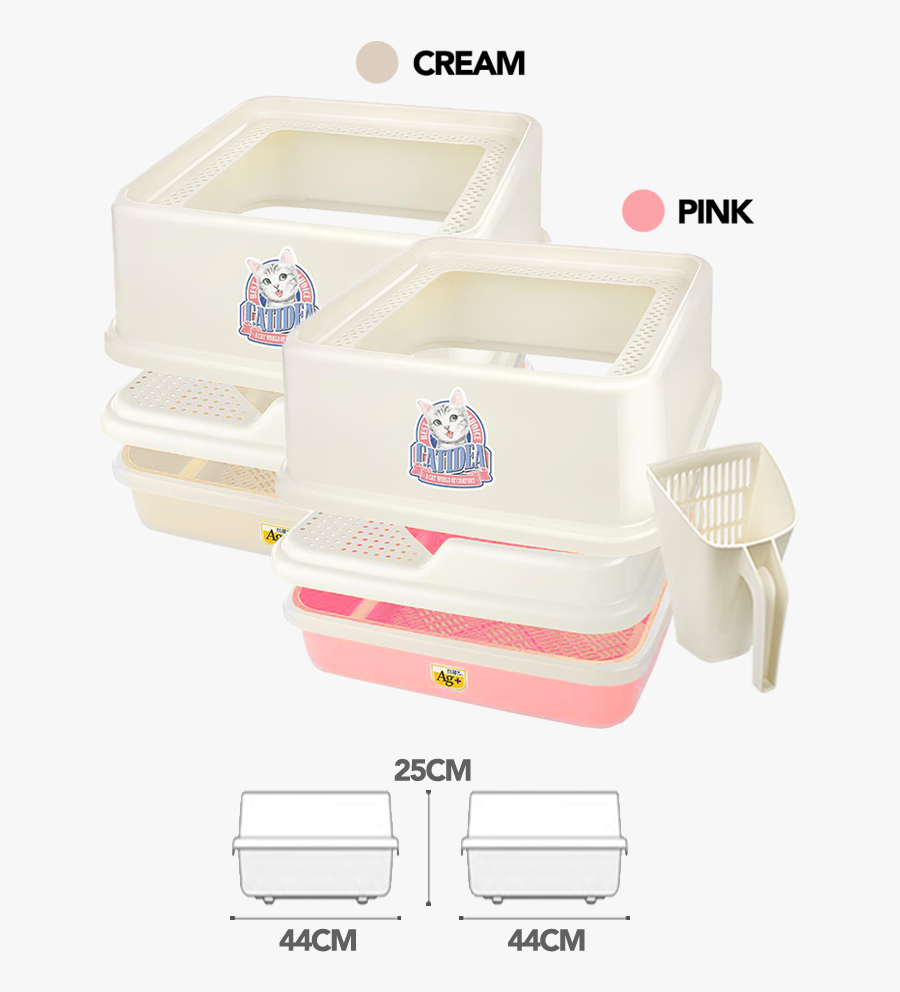 Catidea Luxury Top Entry Cat Litter Box - Box, Transparent Clipart