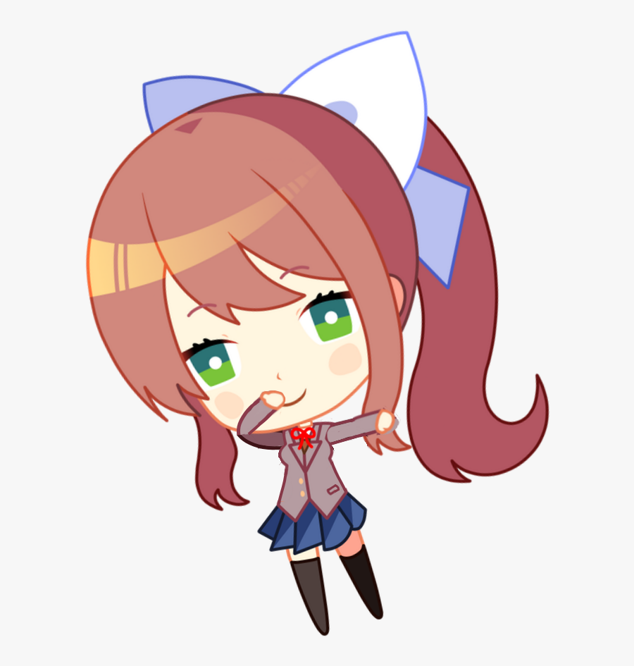 Monika Chibi Png, Transparent Clipart
