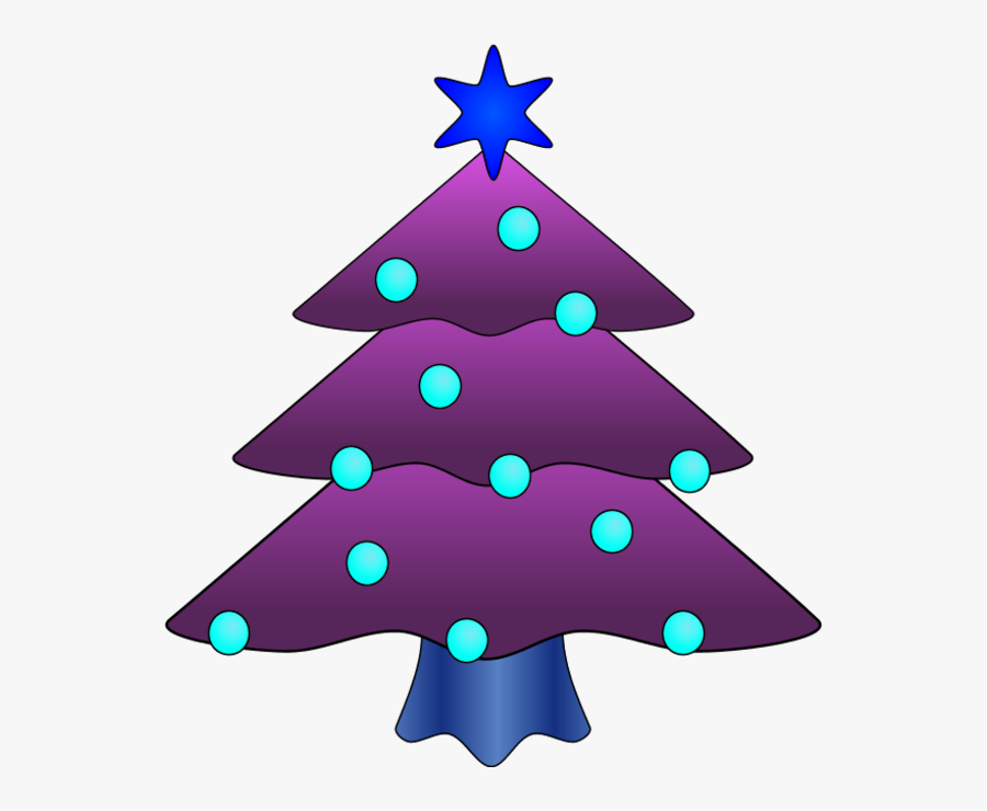 Purple Christmas Tree Clip Art - Christmas Tree Vector Png Black, Transparent Clipart