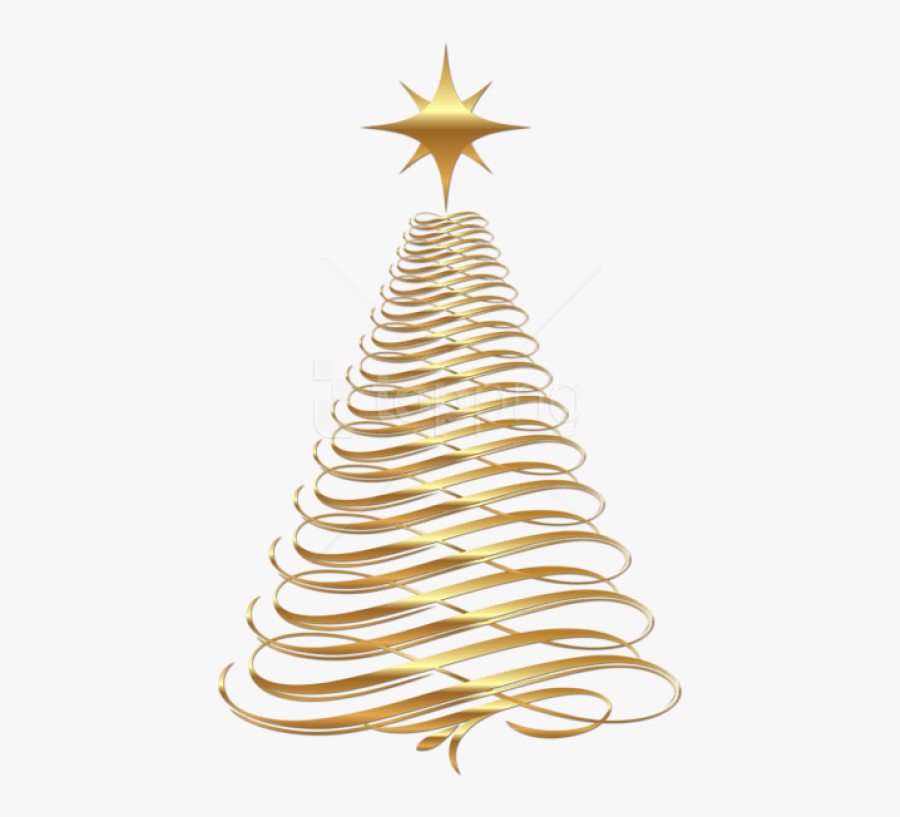 Gold Christmas Tree Png - Gold Christmas Tree Vector Png, Transparent Clipart