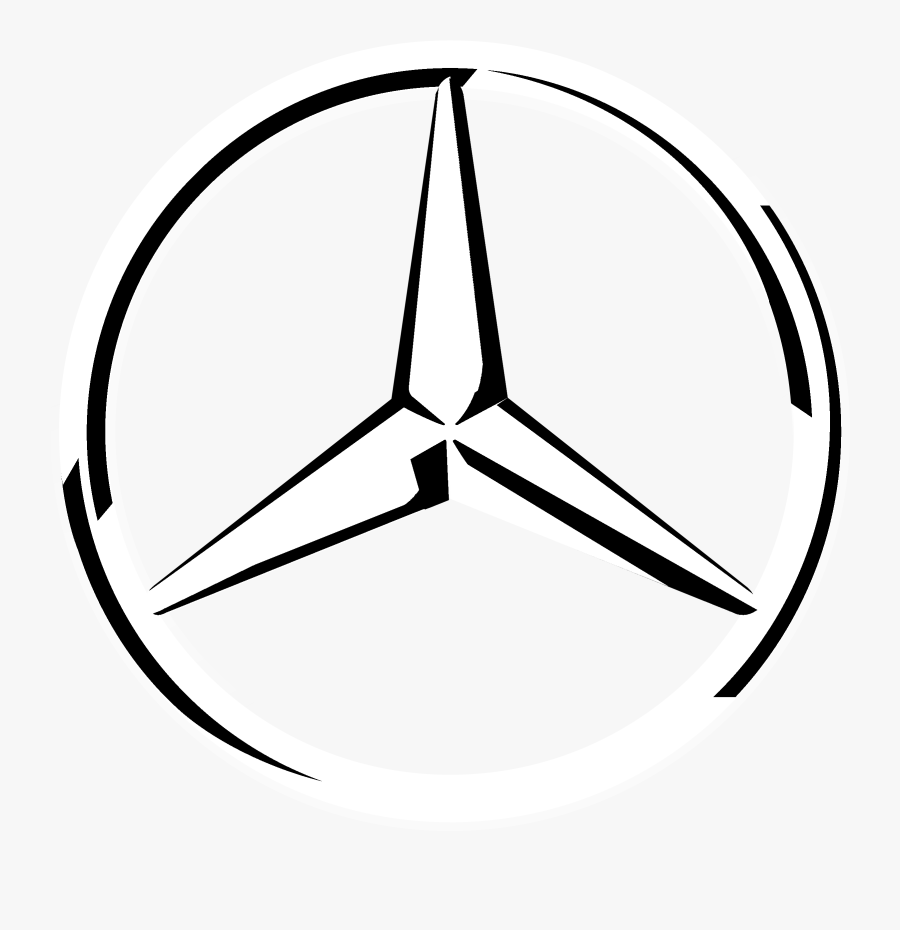Mercedes Clipart Canada - Mercedes Benz Black White Logo Png, Transparent Clipart