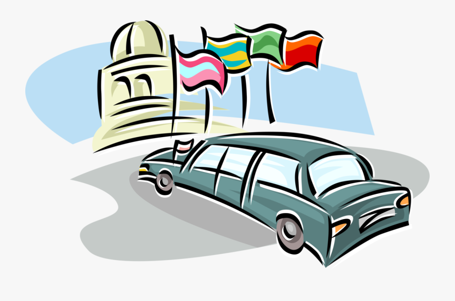 Vector Illustration Of Embassy Limousine Arrives At, Transparent Clipart