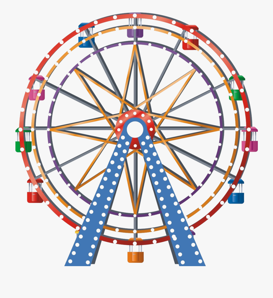 Ferris Wheel Clipart Transparent Background - Transparent Background Ferris Wheel Clipart, Transparent Clipart