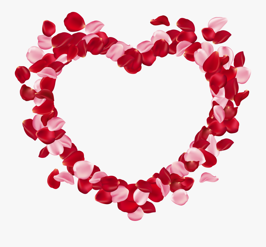 Valentine"s Day Clipart , Png Download - Heart With Rose Petals, Transparent Clipart
