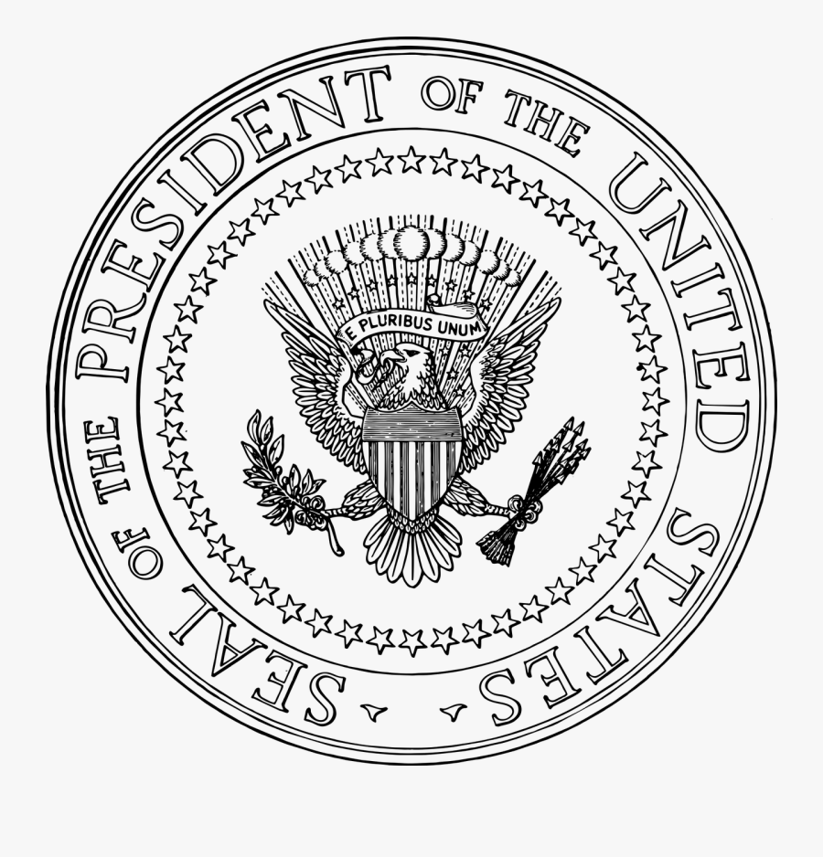 Transparent Bernie Sanders Clipart - Presidential Seal Black And White, Transparent Clipart