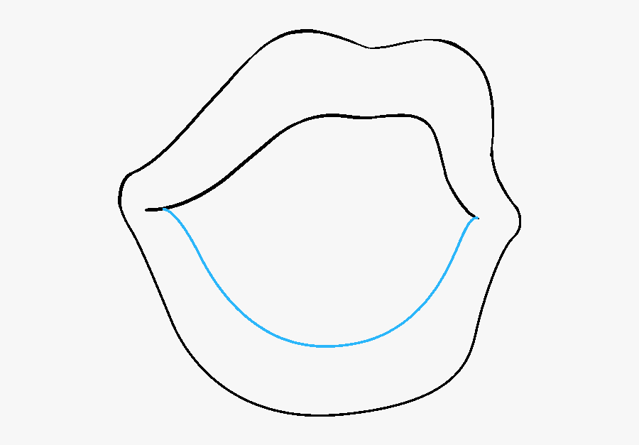 How To Draw Mouth And Tongue - Easy Draw Lip Step By Step, Transparent Clipart
