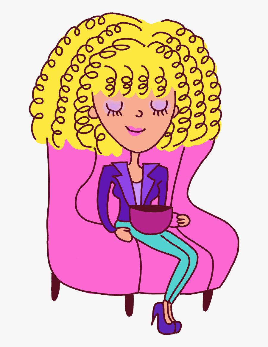 Sitting On Sofa - Behind Pink Sofa Clipart Png, Transparent Clipart