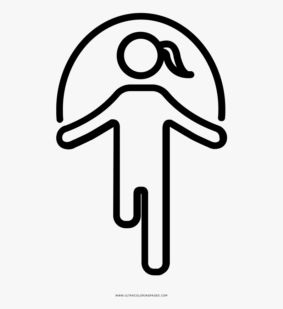 Jump Rope Coloring Page - Line Art, Transparent Clipart