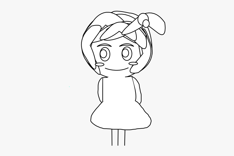 Anime Character Art 65 Black White Line Art 555px - Illustration, Transparent Clipart