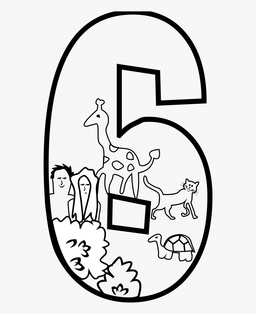 Bonanza Number 6 Coloring Page Clipart Creation Day - Coloring Pages Creation Story Day 6, Transparent Clipart