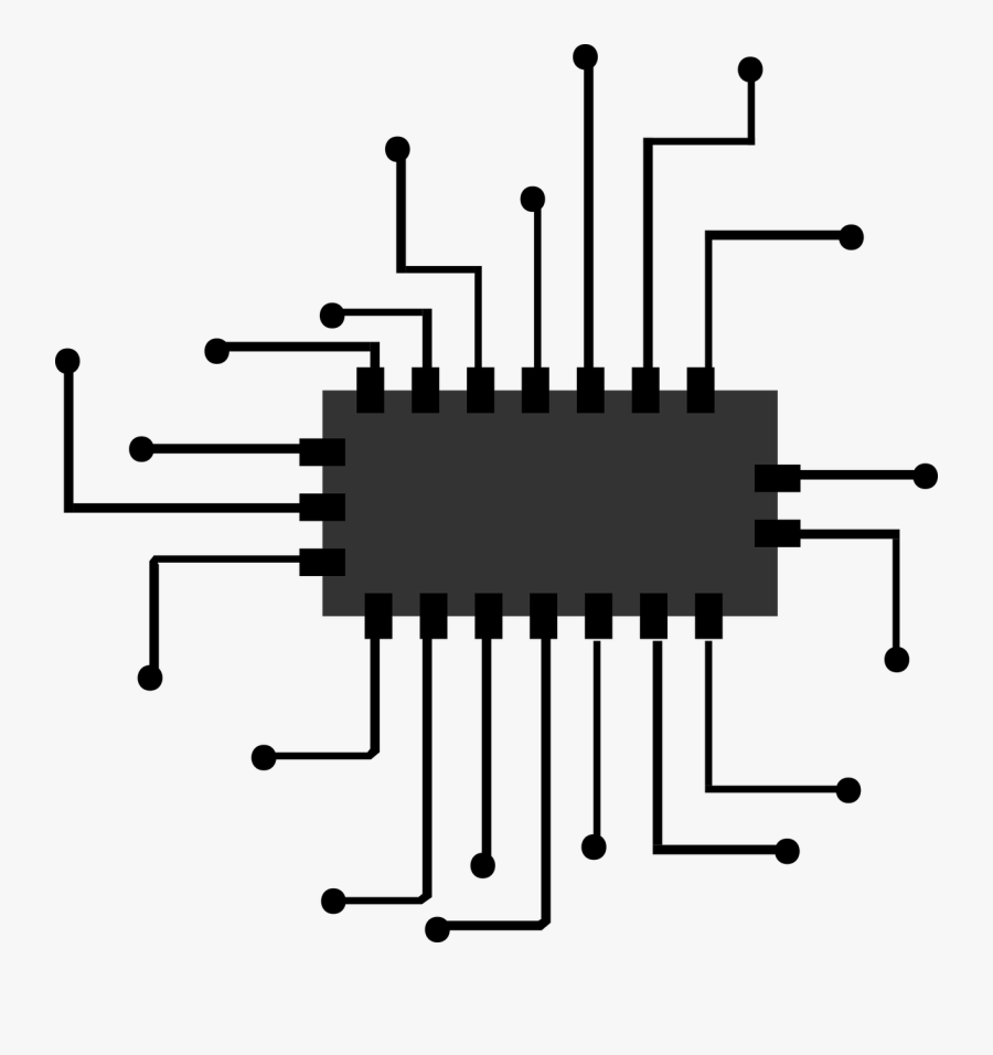 Transparent Circuit Icon Png - Computer Chip Clipart Free, Transparent Clipart