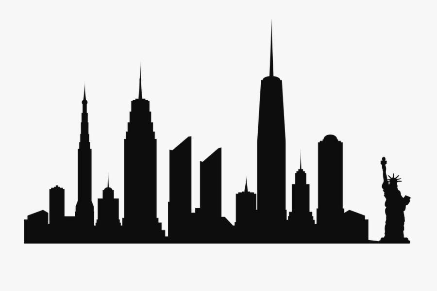 Free Png New York City Skyline Silhouette Png Png Clipart - Statue Of Liberty, Transparent Clipart