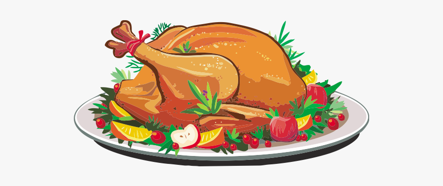 Clip Art Clip Art Thanksgiving Food - Thanksgiving Turkey Dinner Clipart, Transparent Clipart