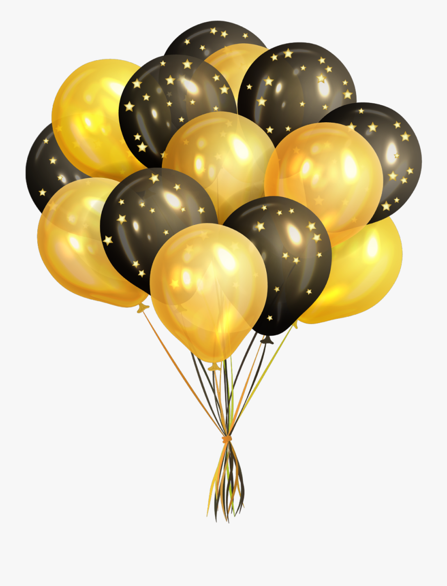 Transparent Black And Gold Balloons Png - Transparent Background Gold Balloons Png, Transparent Clipart