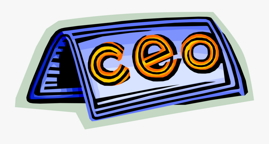 Vector Illustration Of Office Desk Nameplate For Senior, Transparent Clipart