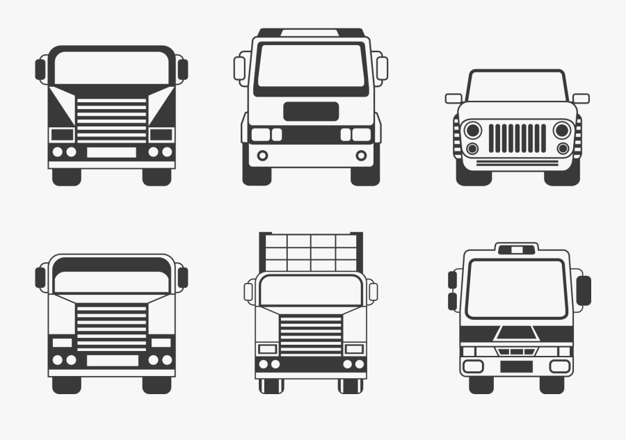 Car Pickup Truck Vector Motors Corporation Semi-trailer - Truck Silhouette Front, Transparent Clipart