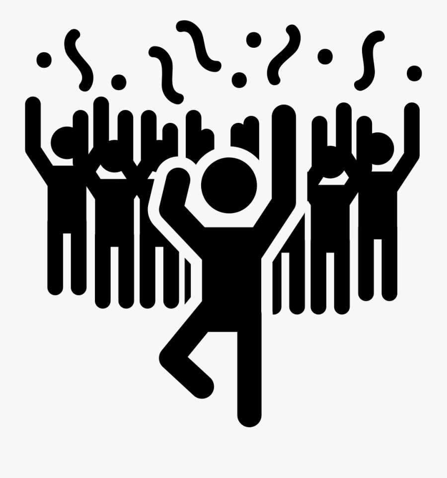 Man In A Party Dancing With People - Enjoy Icon, Transparent Clipart