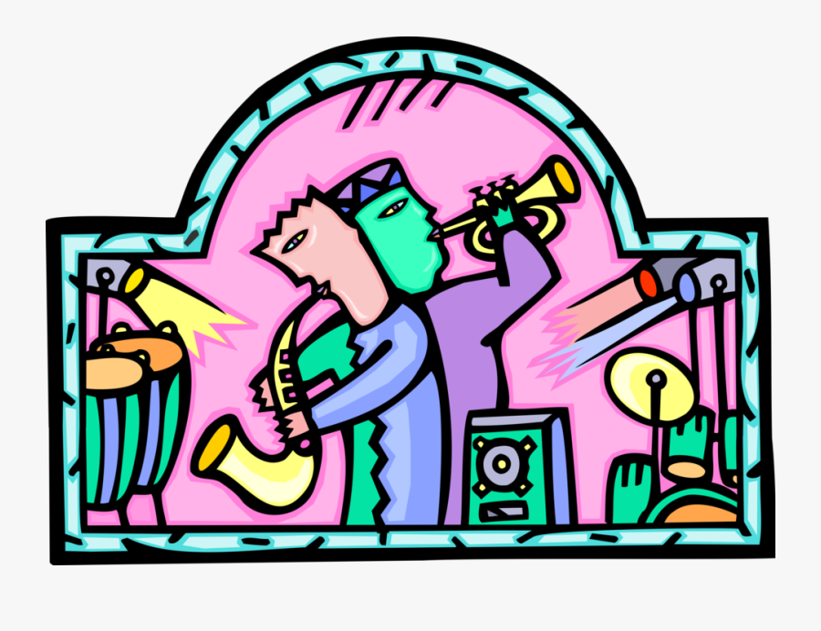 Vector Illustration Of Jazz Musicians Play Live Music - Hotel De Caricatura Png, Transparent Clipart