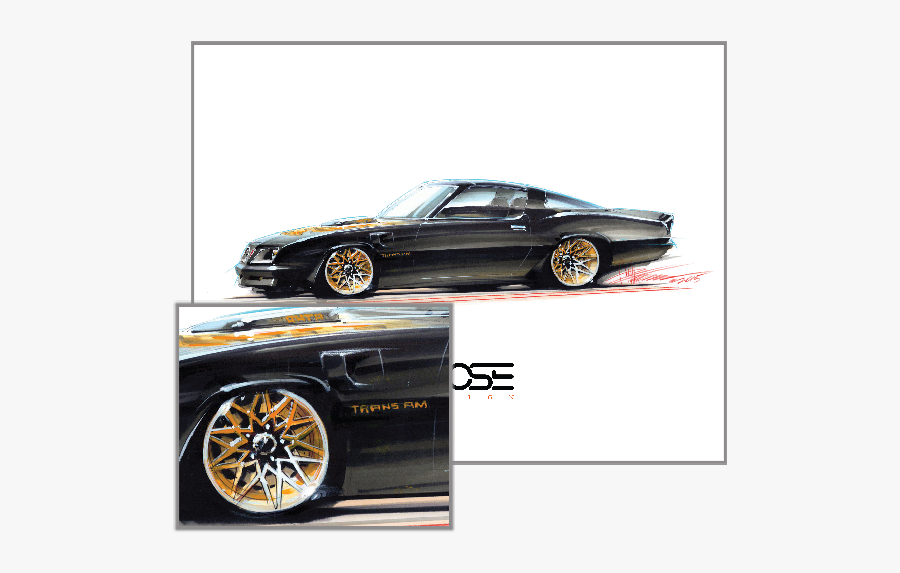 Automotive Drawing Custom Car Huge Freebie Download - Chip Foose Black Trans Am, Transparent Clipart