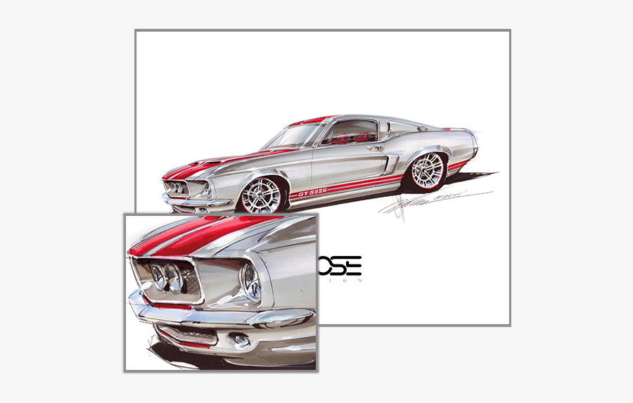 Drawing Mustang Custom Transparent Png Clipart Free - Foose Drawings, Transparent Clipart