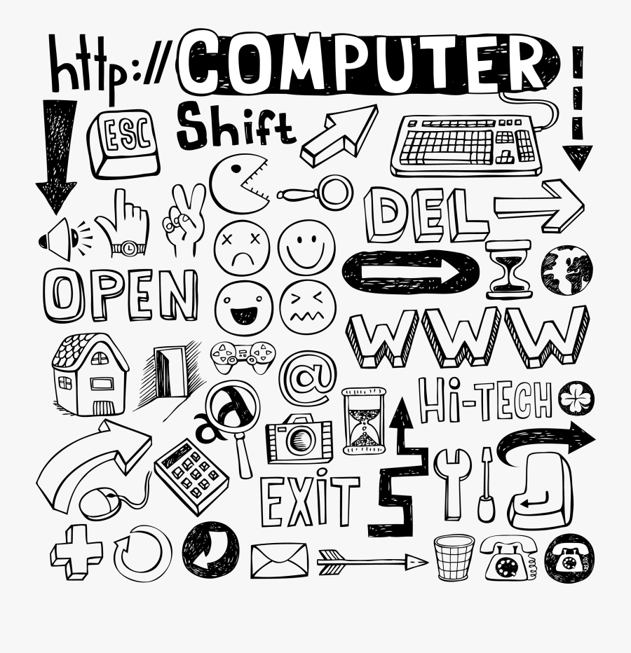 Computerdrawnobjects - Doodle Vector Computer, Transparent Clipart