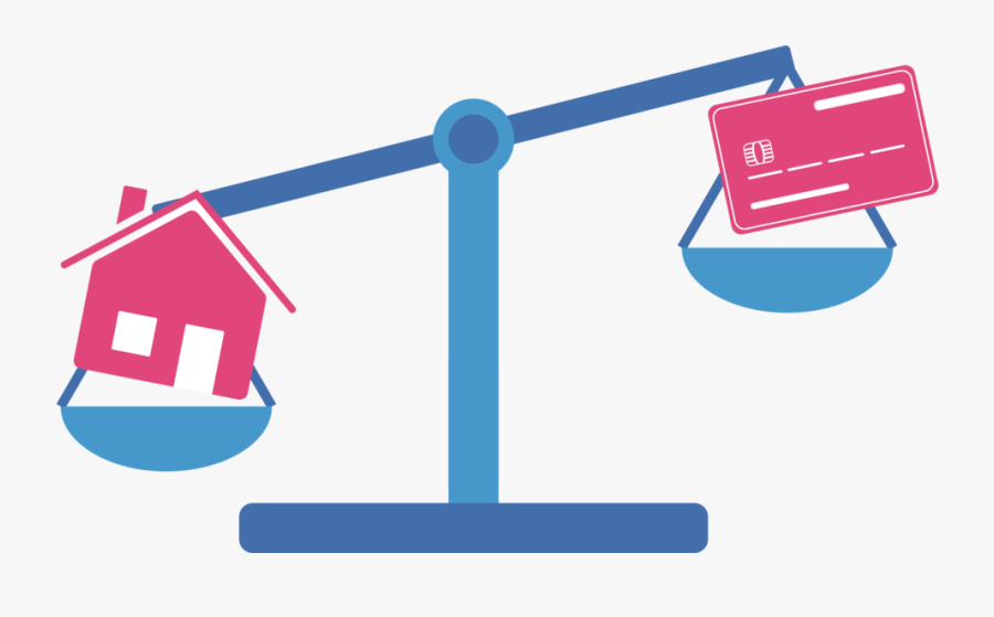 Scale Card And House, Transparent Clipart