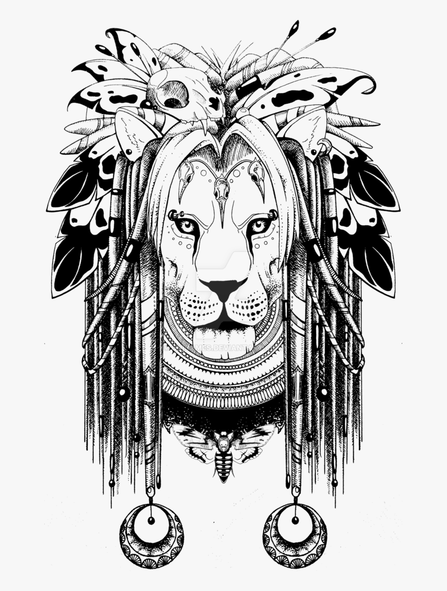 Totem Drawing Lion - Transparent Tattoo Lion Png, Transparent Clipart