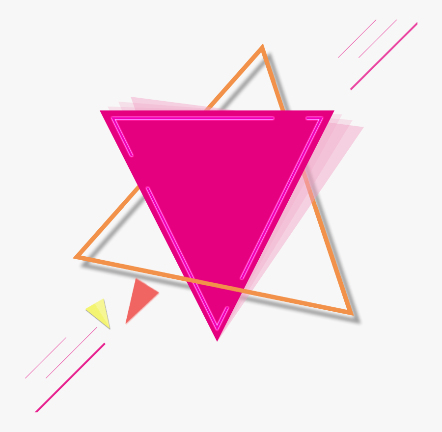 #pink #gold #triangle #triangles #triangleart #geometric - Pink Geometric Shapes Png, Transparent Clipart